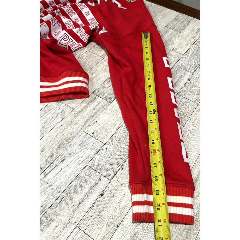 Victoria's Secret Pink Campus Lace-up Pullover Holiday Red Pepper Logo SMALL - Picture 6 of 9